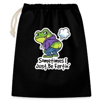 Kicherfrosch Hoodie Spruch - Geschenkbeutel aus Baumwolle (40 x 50 cm) - Schwarz - Vorne
