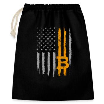 Bitcoin US Flag Crypto Patriotic Blockchain BTC - Sac cadeau 40 x 50 cm - noir - Devant