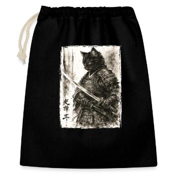 Samurai Cat Japanese Warrior Ukiyoe Anime - Gift Bag 40 x 50 cm - black - Front