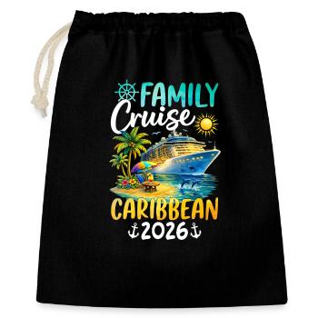 Family Cruise Caribbean 2026 - Geschenkbeutel aus Baumwolle (40 x 50 cm) - Schwarz - Vorne