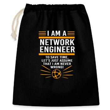 Netzwerk Informatiker Programmierer Admin - Geschenkbeutel aus Baumwolle (40 x 50 cm) - Schwarz - Vorne