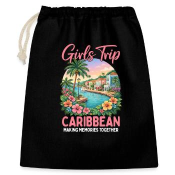 Voyage entre filles dans les Caraïbes - Sac cadeau 40 x 50 cm - noir - Devant