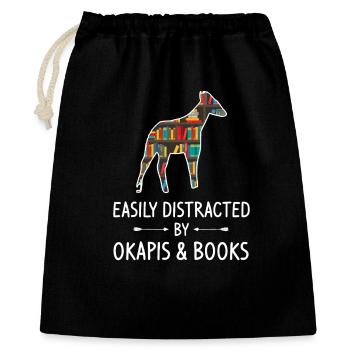Bücher-Esel-Bibliothek Silhouette - Geschenkbeutel aus Baumwolle (40 x 50 cm) - Schwarz - Vorne