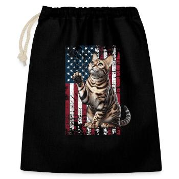 Bengal Cat US Bengalkatze - Geschenkbeutel aus Baumwolle (40 x 50 cm) - Schwarz - Vorne