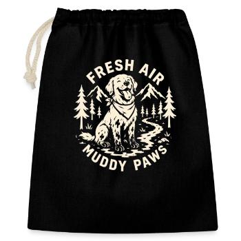 Fresh Air Muddy Paws Outdoor Dog Design - Gift Bag 40 x 50 cm - black - Front