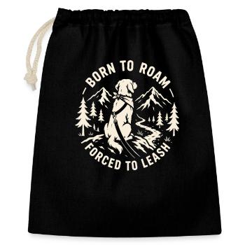 Né pour errer forcé de laisser un chien en laisse - Sac cadeau 40 x 50 cm - noir - Devant