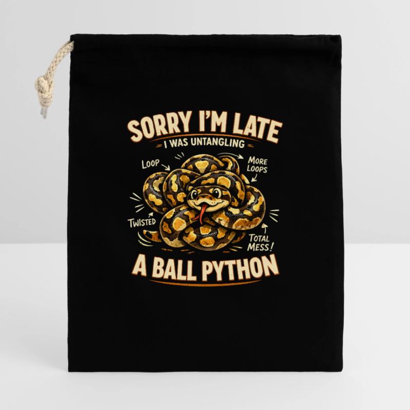 Trop tard à cause du python royé | Humour de serpent Sac cadeau 40 x 50 cm