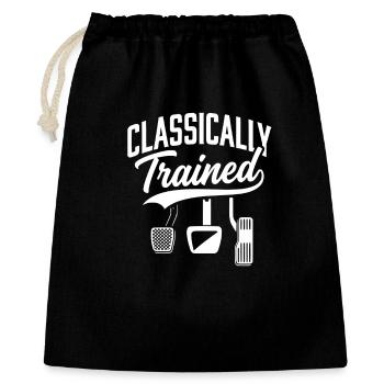 Entraîné classiquement avec une voiture à variateurs manuels - Sac cadeau 40 x 50 cm - noir - Devant