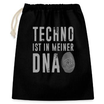 Techno DNA Fingerprint Motiv - Geschenkbeutel aus Baumwolle (40 x 50 cm) - Schwarz - Vorne