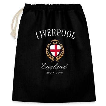 Liverpool England Coat of Arms Crown – Travel Souvenir - Gift Bag 40 x 50 cm - black - Front