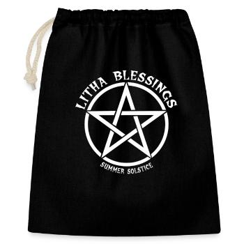 Litha Pagan Summer Solstice Midsummer Midsommar - Gift Bag 40 x 50 cm - black - Front