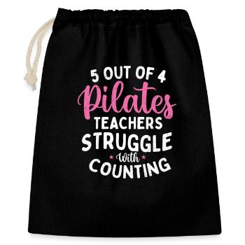 5 sur 4 Professeurs de Pilates Comptant les blagues - Sac cadeau 40 x 50 cm - noir - Devant