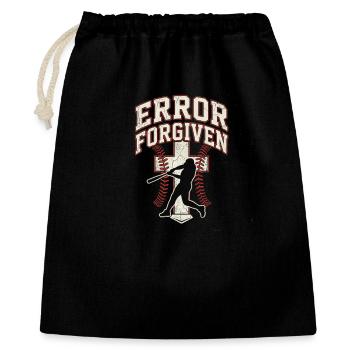Erreur pardonnée Baseball chrétien Foi Jésus - Sac cadeau 40 x 50 cm - noir - Devant