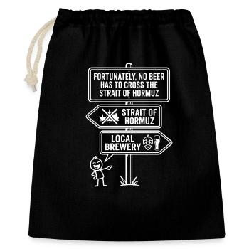 Fortunately No Beer Strait of Hormuz Humor - Gift Bag 40 x 50 cm - black - Front