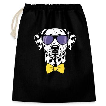 Nœud papillon pour chien dalmatien - Sac cadeau 40 x 50 cm - noir - Devant