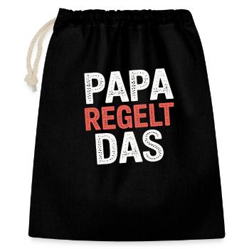 Papa règle le drôle de phrase « Père de famille » - Sac cadeau 40 x 50 cm - noir - Devant