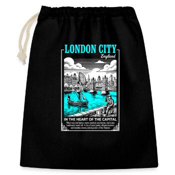 London Harbour Blue Neon - Gift Bag 40 x 50 cm - black - Front