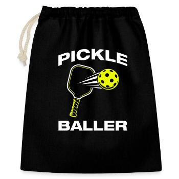 Pickle Baller Funny Pickleball Player - Gift Bag 40 x 50 cm - black - Front