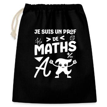 Je suis un prof de maths - Sac cadeau 40 x 50 cm - noir - Devant