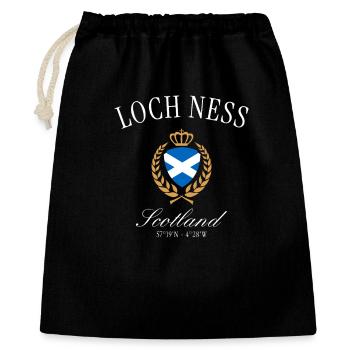Loch Ness Schottland Wappen Krone – Reise Souvenir - Geschenkbeutel aus Baumwolle (40 x 50 cm) - Schwarz - Vorne
