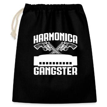 Harmonica Musican Gangster Harmonica - Geschenkbeutel aus Baumwolle (40 x 50 cm) - Schwarz - Vorne