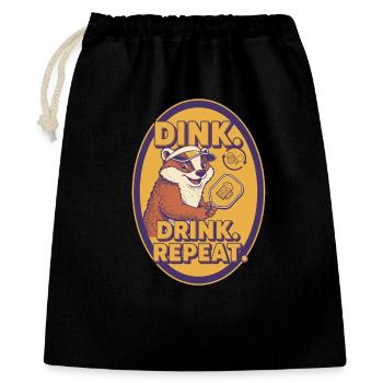 Pickleball Funny Player Dink Drink Repeat - Gift Bag 40 x 50 cm - black - Front