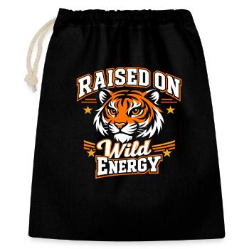 Tiger Wild Energy - Geschenkbeutel aus Baumwolle (40 x 50 cm) - Schwarz - Vorne