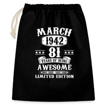 Mars 1942 81 ans d’impressionnant - Sac cadeau 40 x 50 cm - noir - Devant