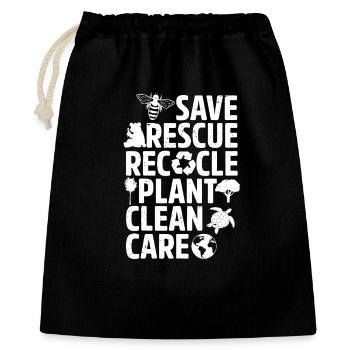 Action écologique : Sauver Sauver Recycler Propre - Sac cadeau 40 x 50 cm - noir - Devant