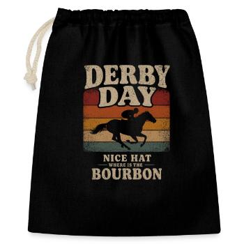 Derby Day Vintage Bourbon - Geschenkbeutel aus Baumwolle (40 x 50 cm) - Schwarz - Vorne