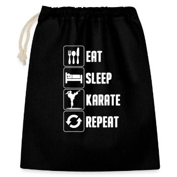 Mange, Dors, Répétition du karaté - Sac cadeau 40 x 50 cm - noir - Devant