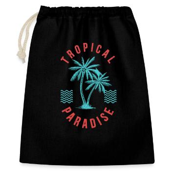 Tropical Paradise Retro Palm Badge - Gift Bag 40 x 50 cm - black - Front