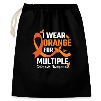 Multiple Sclerosis Orange Ribbon MS Awareness - Gift Bag 40 x 50 cm - black - Front