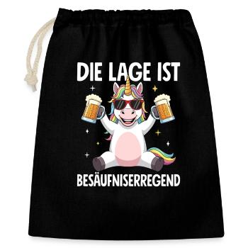 Die Lage Ist Besäufniserregend - Geschenkbeutel aus Baumwolle (40 x 50 cm) - Schwarz - Vorne