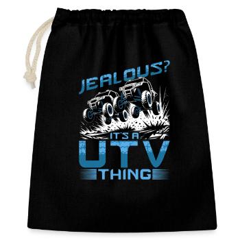 UTV Off Road 4 Wheeler Side by side - Geschenkbeutel aus Baumwolle (40 x 50 cm) - Schwarz - Vorne