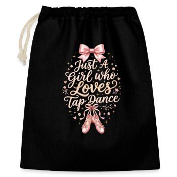 Fille qui aime les claquettes Danseuse de claquettes - Sac cadeau 40 x 50 cm - noir - Devant