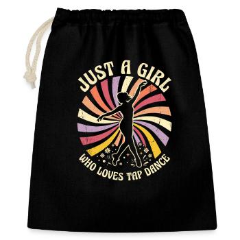 Fille qui aime les claquettes Danseuse de claquettes - Sac cadeau 40 x 50 cm - noir - Devant