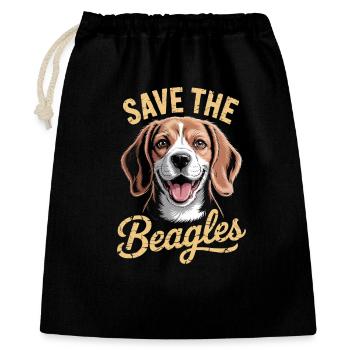 Sauvez les Beagle - Sac cadeau 40 x 50 cm - noir - Devant