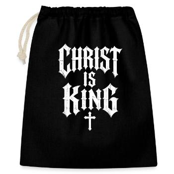 Christliche Gläubige Christus ist König - Geschenkbeutel aus Baumwolle (40 x 50 cm) - Schwarz - Vorne