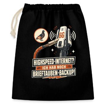 Brieftauben Backup Für Highspeed Internet. - Geschenkbeutel aus Baumwolle (40 x 50 cm) - Schwarz - Vorne