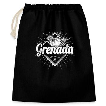 Grenada in Karibik Urlaub Vintage Insel Souvenir - Geschenkbeutel aus Baumwolle (40 x 50 cm) - Schwarz - Vorne