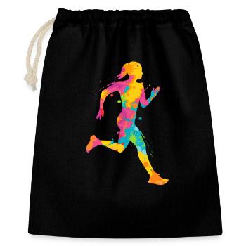 Running Colorful Jogging Ladies Kids Girls Runner - Gift Bag 40 x 50 cm - black - Front