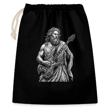 Poséidon joue de la guitare - Sac cadeau 40 x 50 cm - noir - Devant
