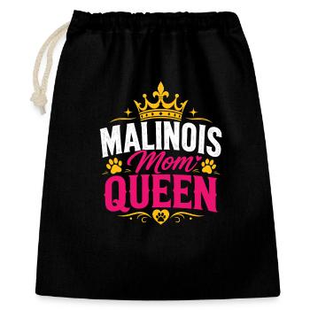 Malinois Mom Queen - Geschenkbeutel aus Baumwolle (40 x 50 cm) - Schwarz - Vorne