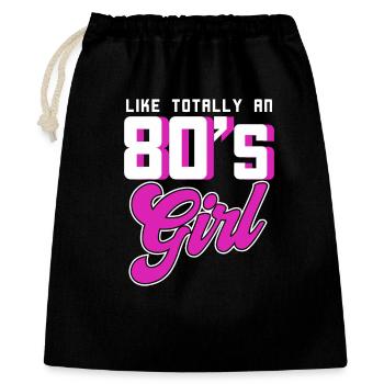 80s Neon Girl Retro Tee - Gift Bag 40 x 50 cm - black - Front