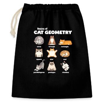 Grundlagen Der Katzengeometrie Lustiges Mathe - Geschenkbeutel aus Baumwolle (40 x 50 cm) - Schwarz - Vorne
