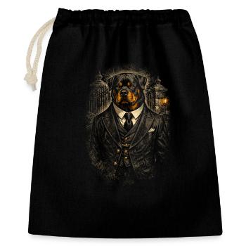 Rottweiler Hund In Mafia - Geschenkbeutel aus Baumwolle (40 x 50 cm) - Schwarz - Vorne