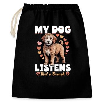 Race de chien Goldendoodle - Sac cadeau 40 x 50 cm - noir - Devant