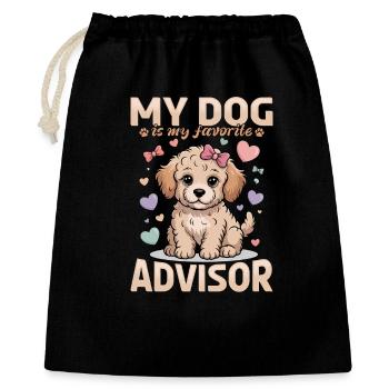 Race de chien Goldendoodle - Sac cadeau 40 x 50 cm - noir - Devant