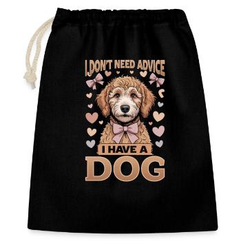 Race de chien Goldendoodle - Sac cadeau 40 x 50 cm - noir - Devant